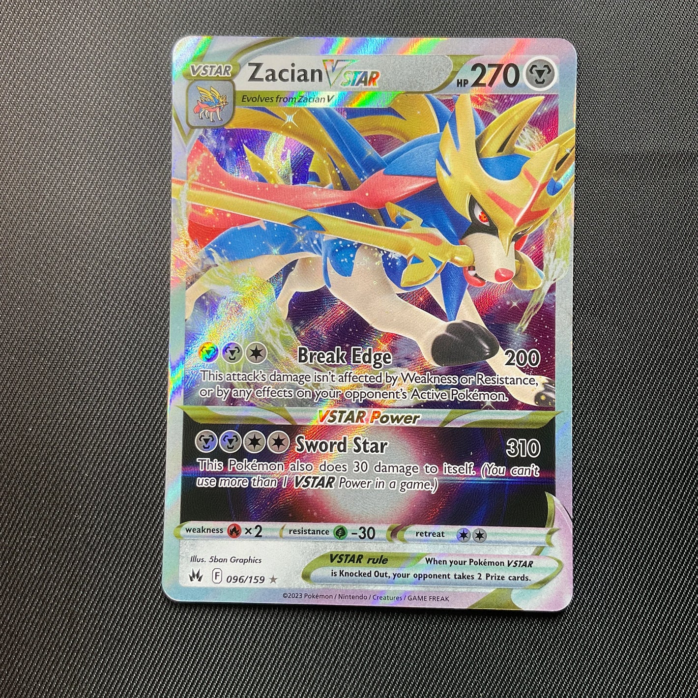 Zacian VSTAR 096/159 Crown Zenith Pokemon Card