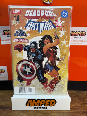 DEADPOOL BATMAN 1 BLOOD RED SIGNATURE SERIES SIGNED TERRY & RACHEL DODSON W/COA