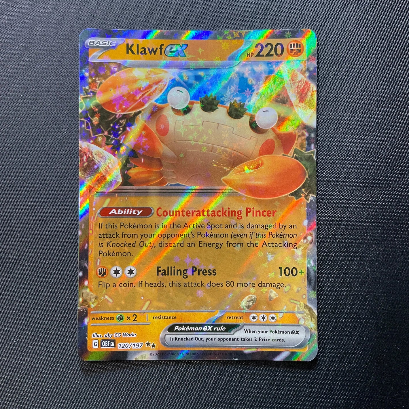 Klawf EX 120/197 Holo Rare - Scarlet Violet Obsidian Flames
