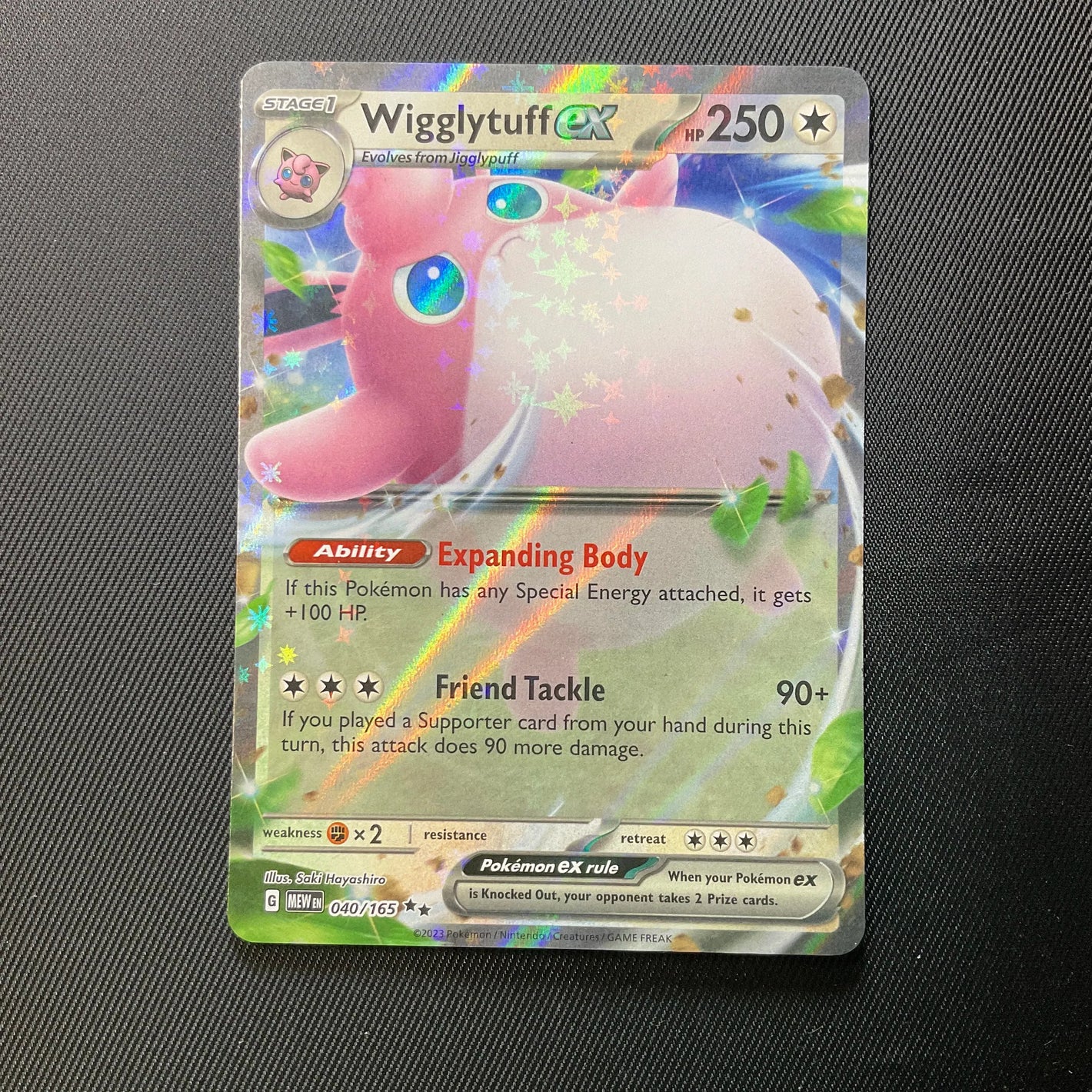 Wigglytuff EX 040/195 Scarlet Violet Obsidian Flames Pokemon Card