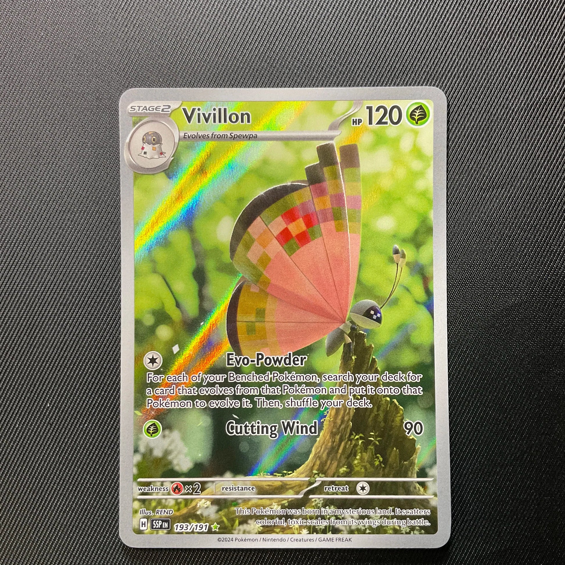 Vivillon 193/127 Holo Rare Pokemon Card - Scarlet Violet