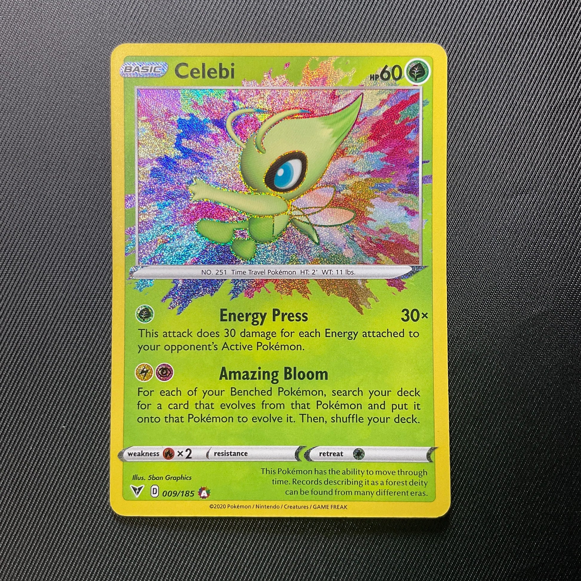Celebi 009/185 Amazing Rare Vivid Voltage Pokemon Card