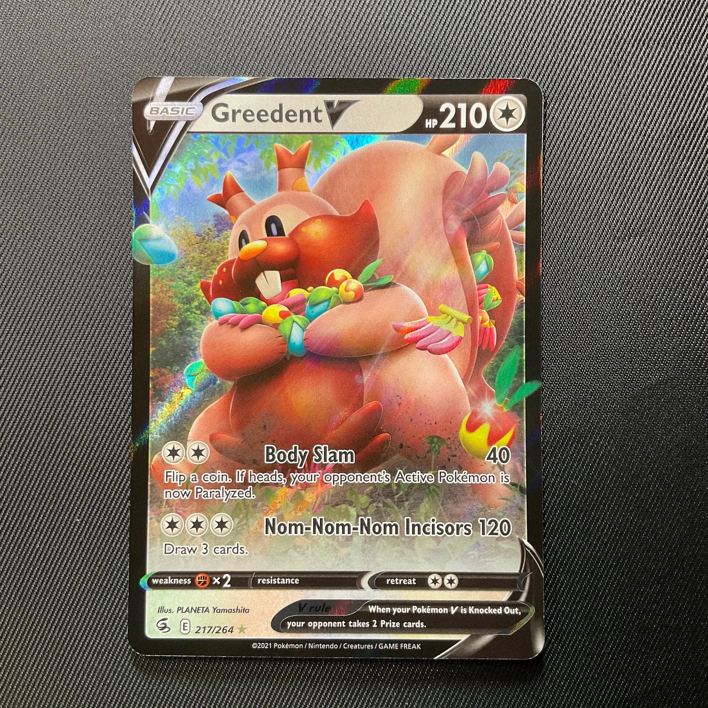 Greedent V 217/264 Full Art Ultra Rare Pokemon Card