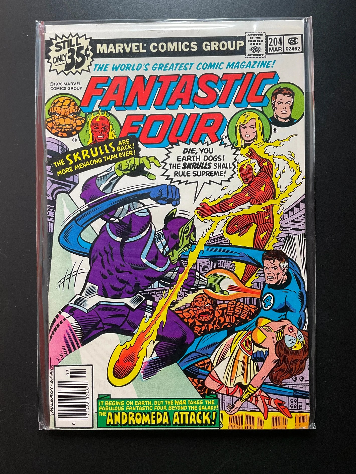 Fantastic Four 204 Marvel Comics 1979 Skrulls Andromeda Attack