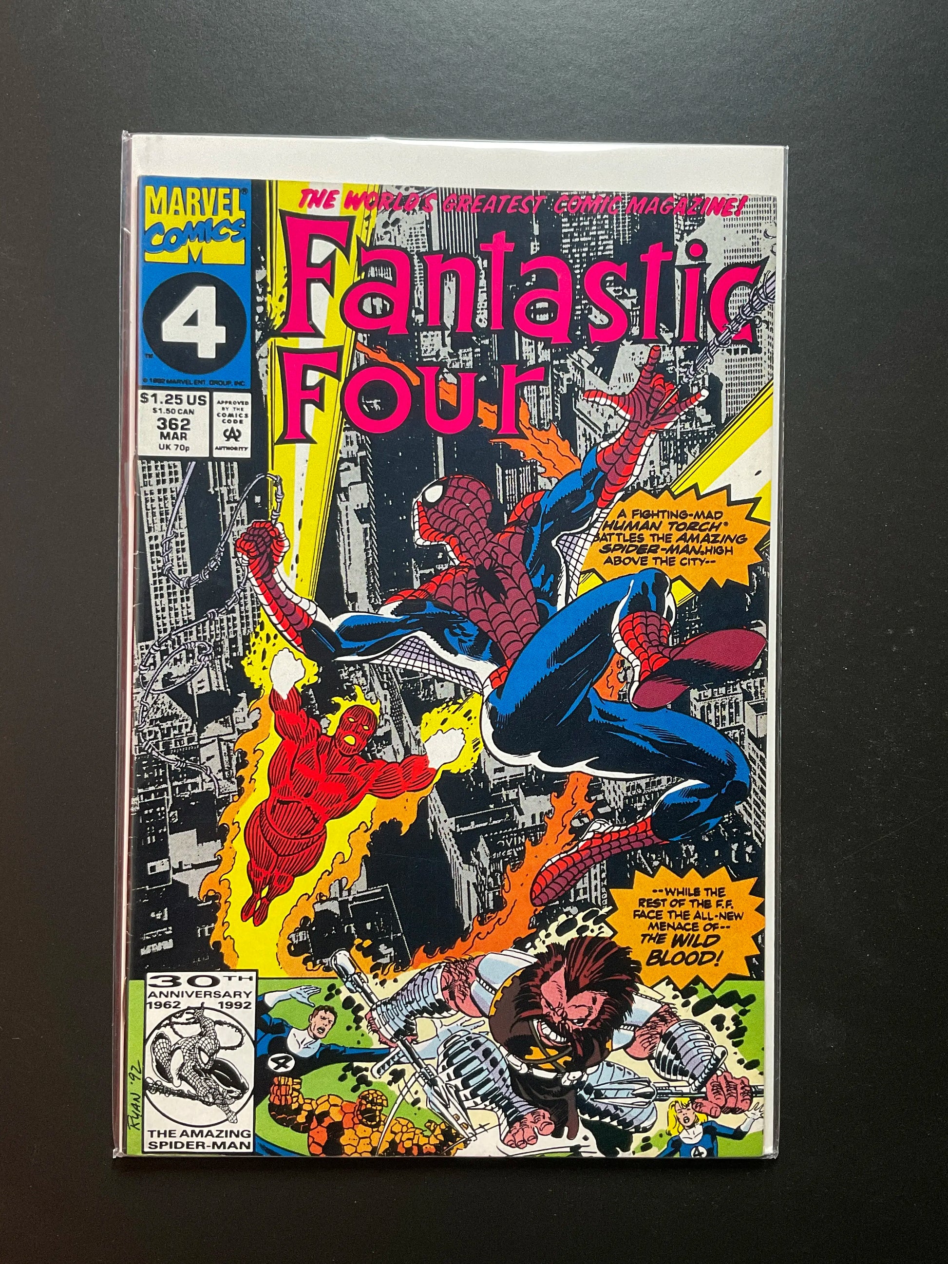 Fantastic Four 362 Marvel Comics March 1992 Spider-Man Appearance