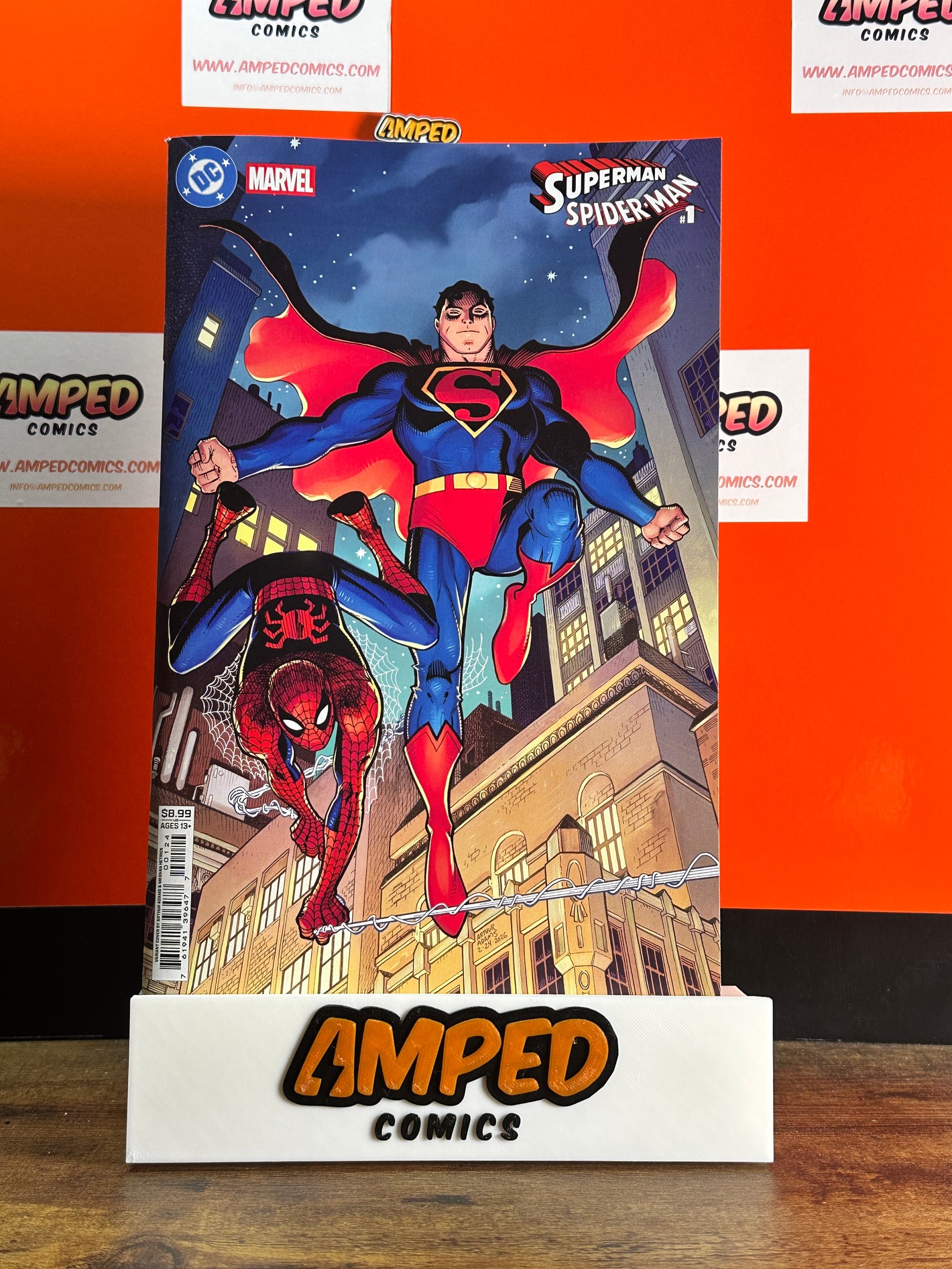 DC MARVEL SUPERMAN SPIDER-MAN #1 (ONE SHOT) CVR L ARTHUR ADAMS CARD STOCK VAR