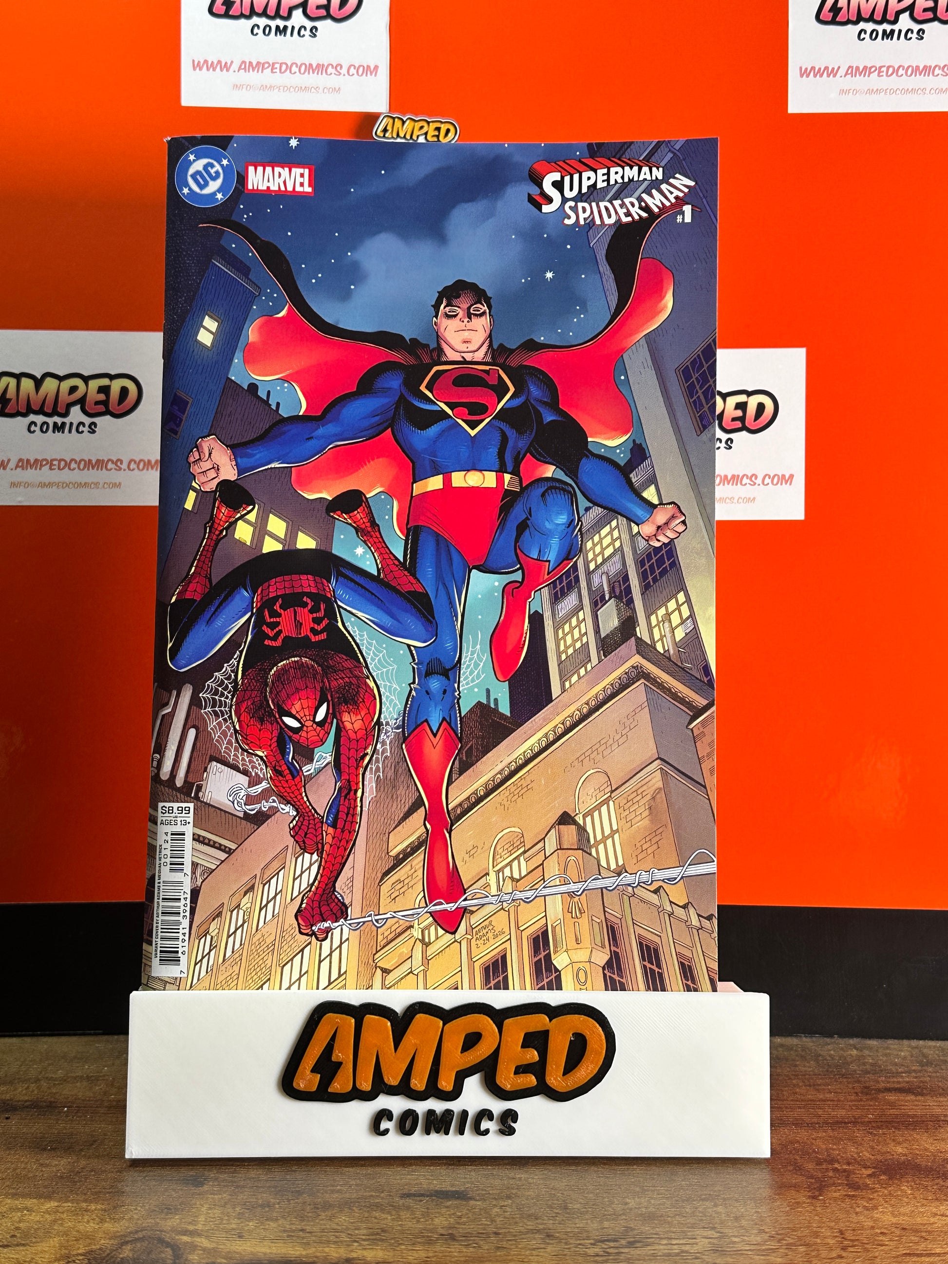 DC MARVEL SUPERMAN SPIDER-MAN #1 (ONE SHOT) CVR L ARTHUR ADAMS CARD STOCK VAR