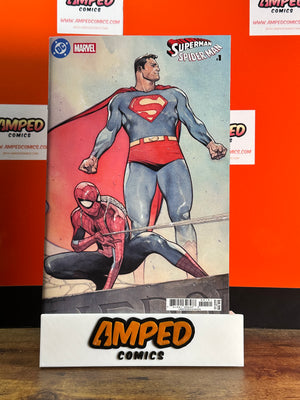 DC MARVEL SUPERMAN SPIDER-MAN #1 (ONE SHOT) CVR E OLIVIER COIPEL CARD STOCK VAR