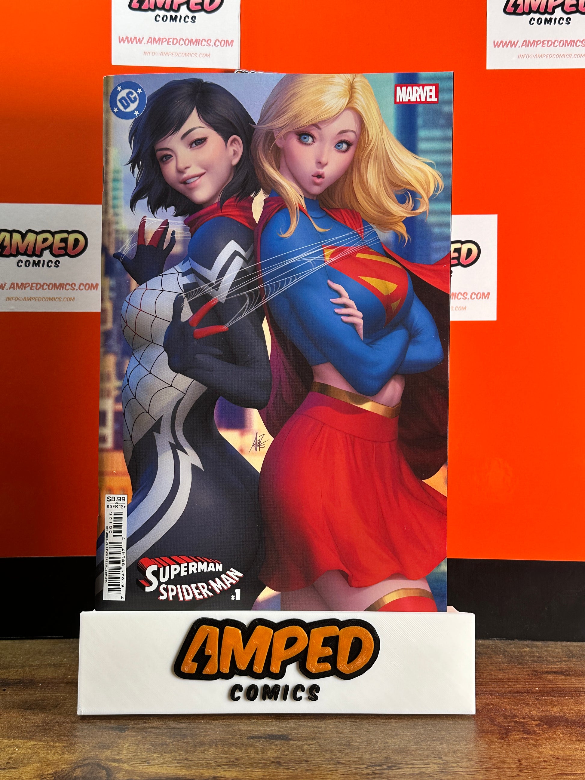 DC MARVEL SUPERMAN SPIDER-MAN #1 (ONE SHOT) STANLEY ARTGERM LAU SUPERGIRL & SILK