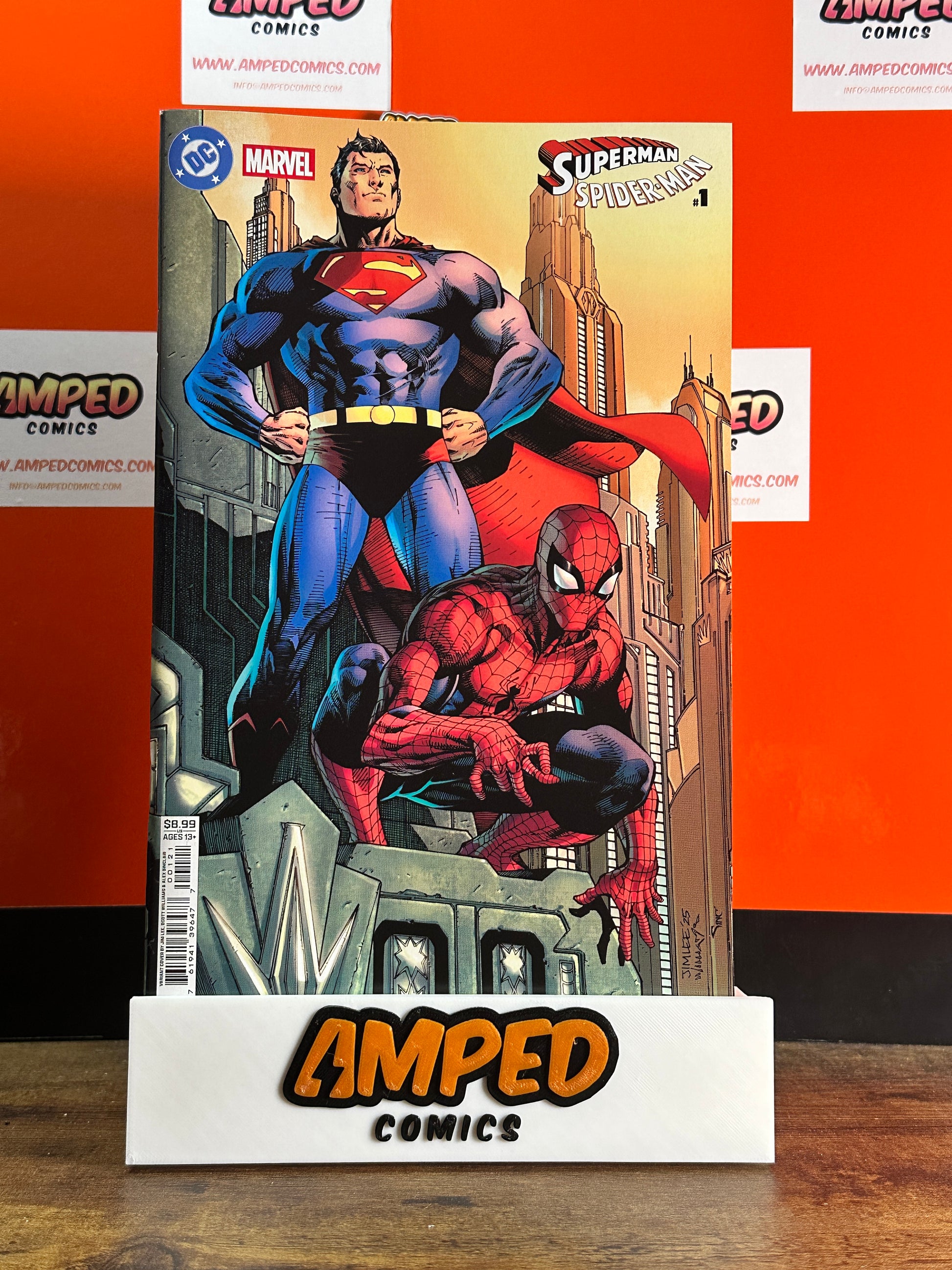 DC MARVEL SUPERMAN SPIDER-MAN #1 (ONE SHOT) CVR B JIM LEE CARD STOCK VAR