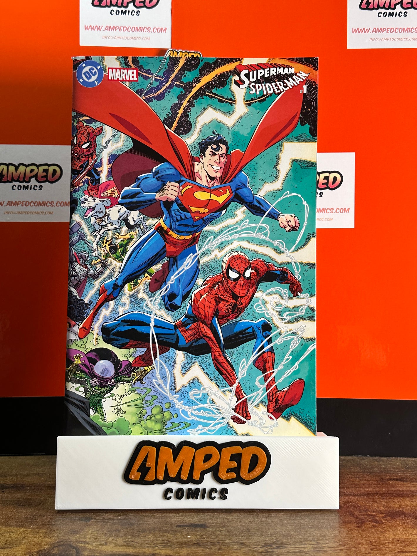 DC MARVEL SUPERMAN SPIDER-MAN #1 SCOTT KOBLISH SUPERMANS & SPIDER-MAN WRAPAROUND