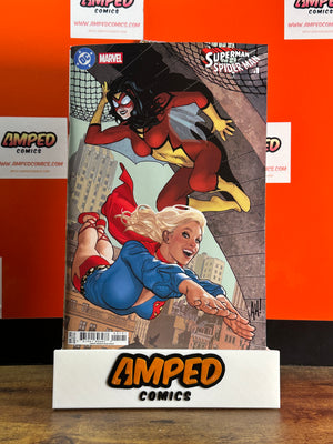DC MARVEL SUPERMAN SPIDER-MAN #1 ADAM HUGHES SUPERGIRL 70S & SPIDER-WOMAN 70S