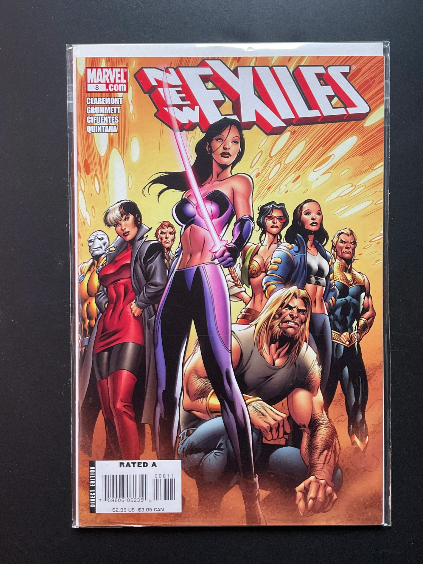 New Exiles 8 Marvel Comics 2008 Claremont Grummett Cover