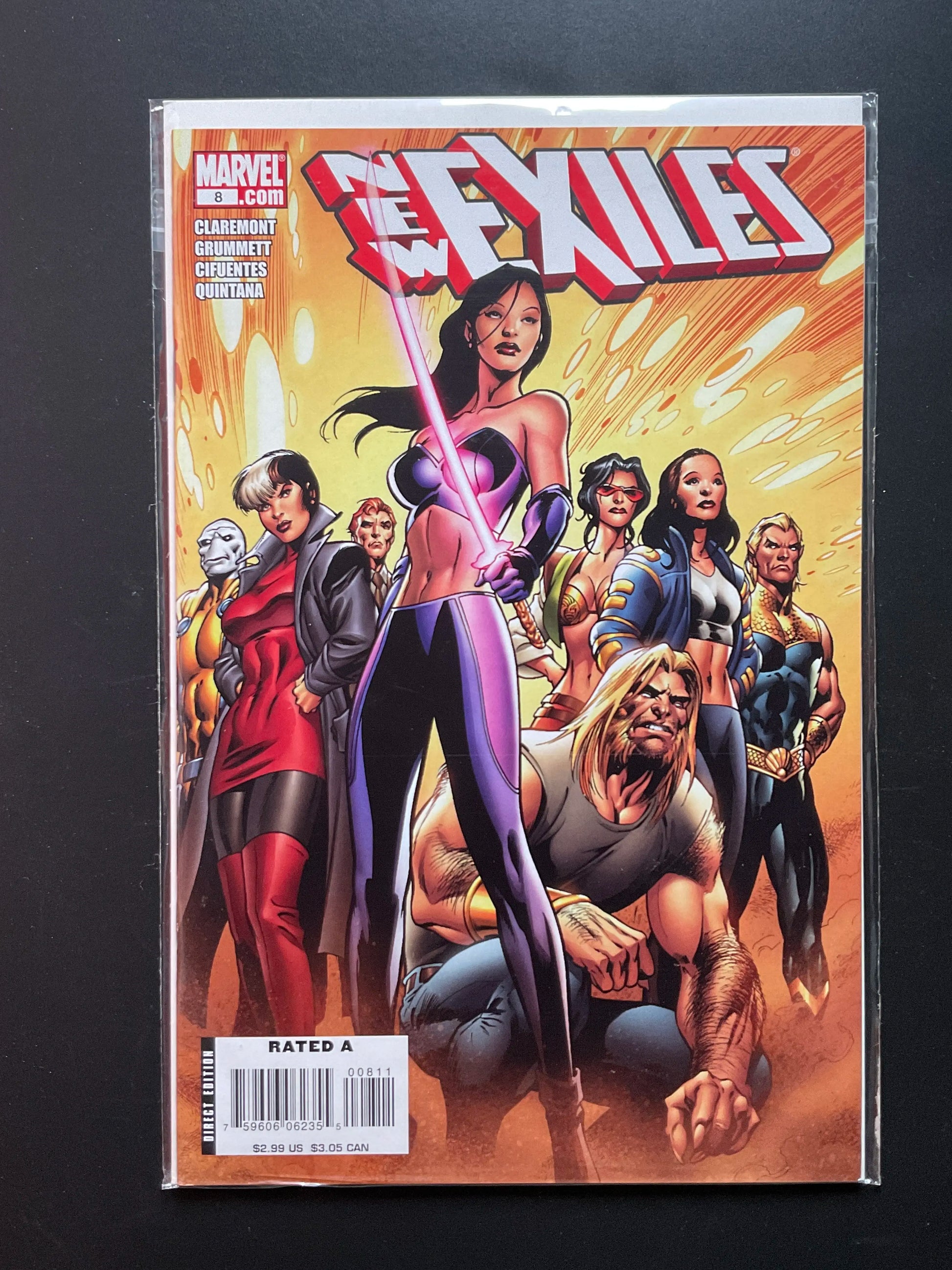 New Exiles 8 Marvel Comics 2008 Claremont Grummett Cover