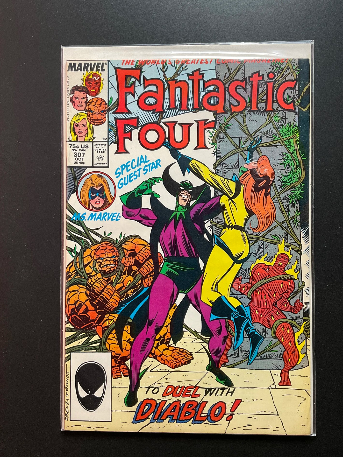 Fantastic Four 307 Marvel Comics Oct 1987 Ms. Marvel Guest Star