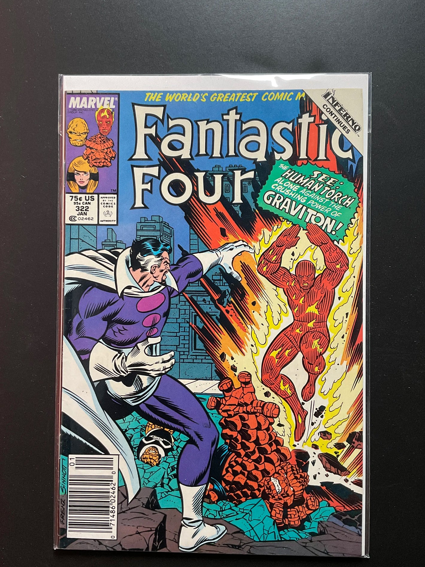 Fantastic Four 322 Marvel Comics January 1989 Graviton Appearance