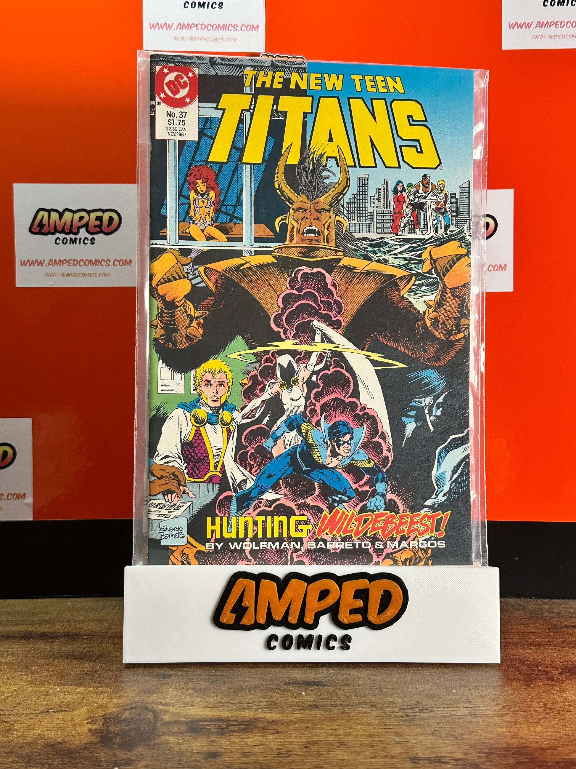 The New Teen Titans 37 DC Comics Nov 1987 Wolfman Barreto Wildebeest