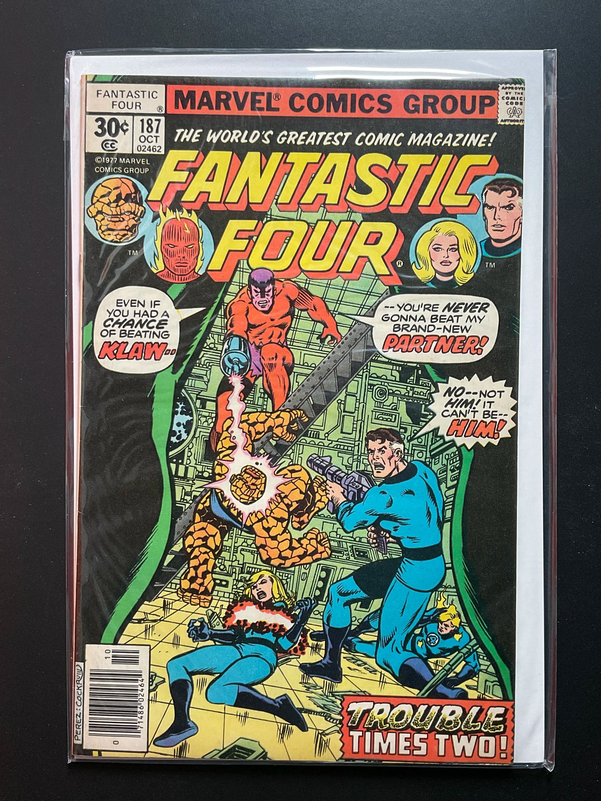 Fantastic Four 187 Marvel Comics Oct 1977 Klaw Appearance - B