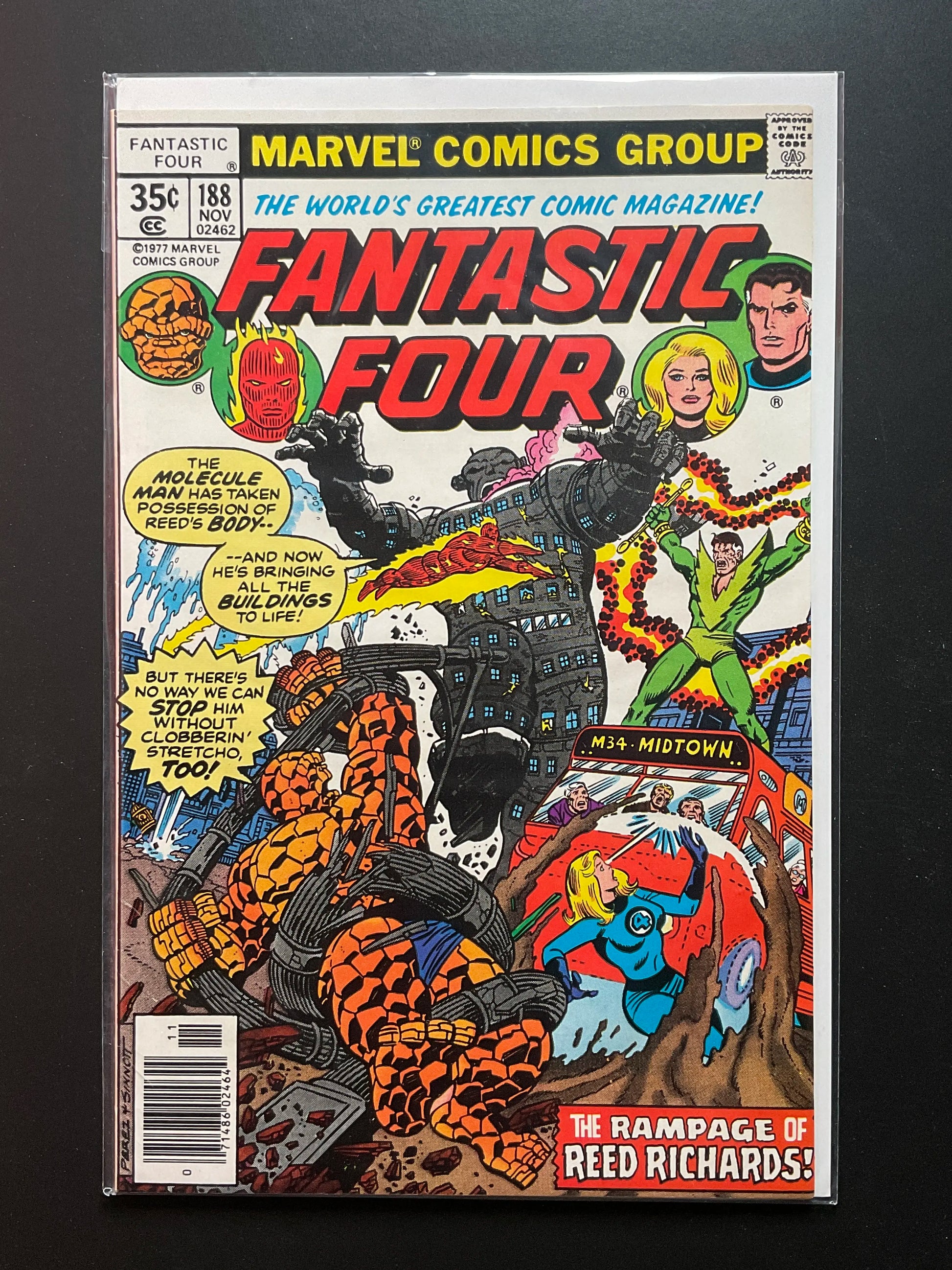 Fantastic Four 188 Marvel Comics Nov 1977 Molecule Man Appearance - A