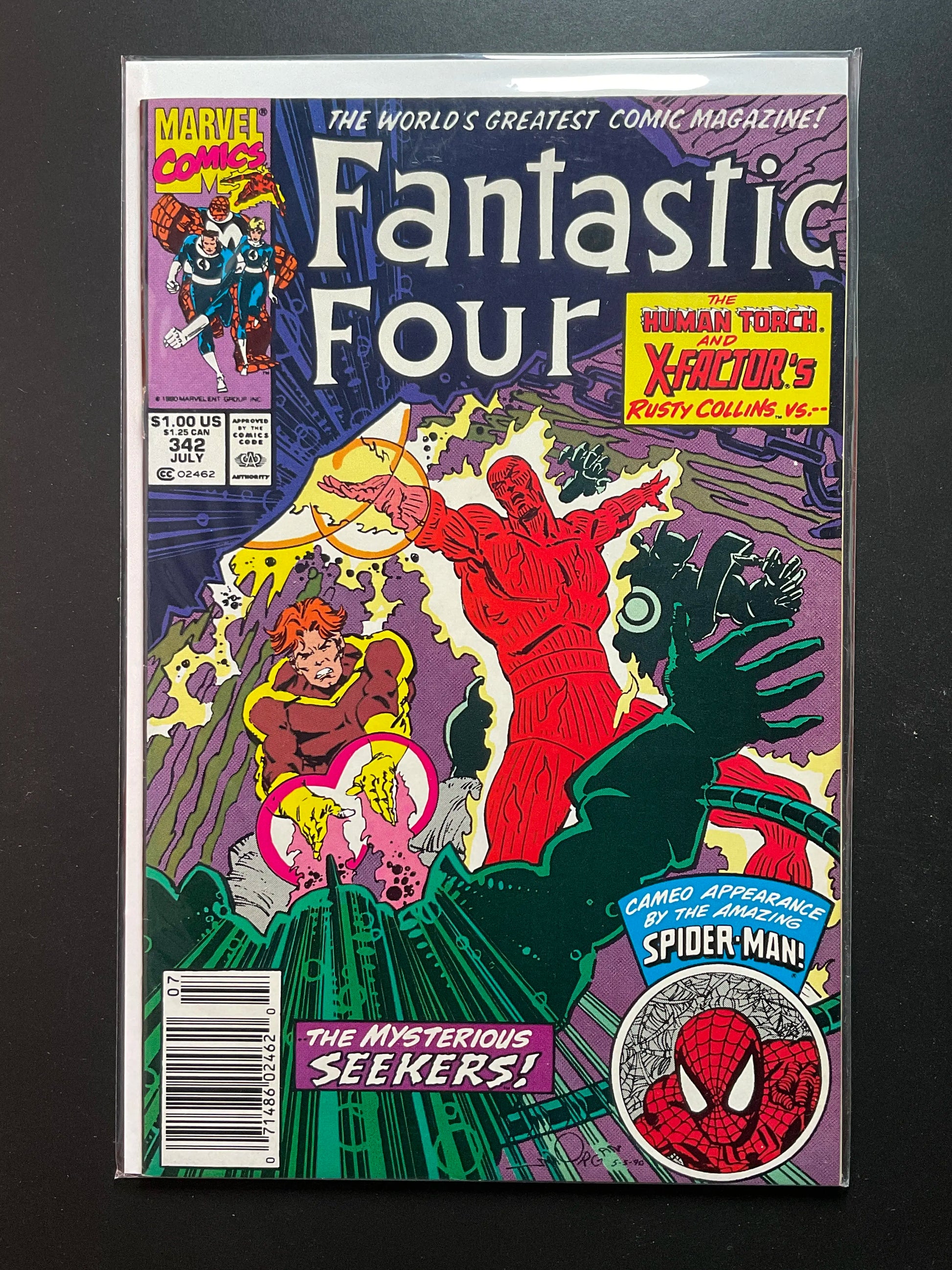 Fantastic Four 342 Marvel Comics July 1990 Spider-Man Cameo