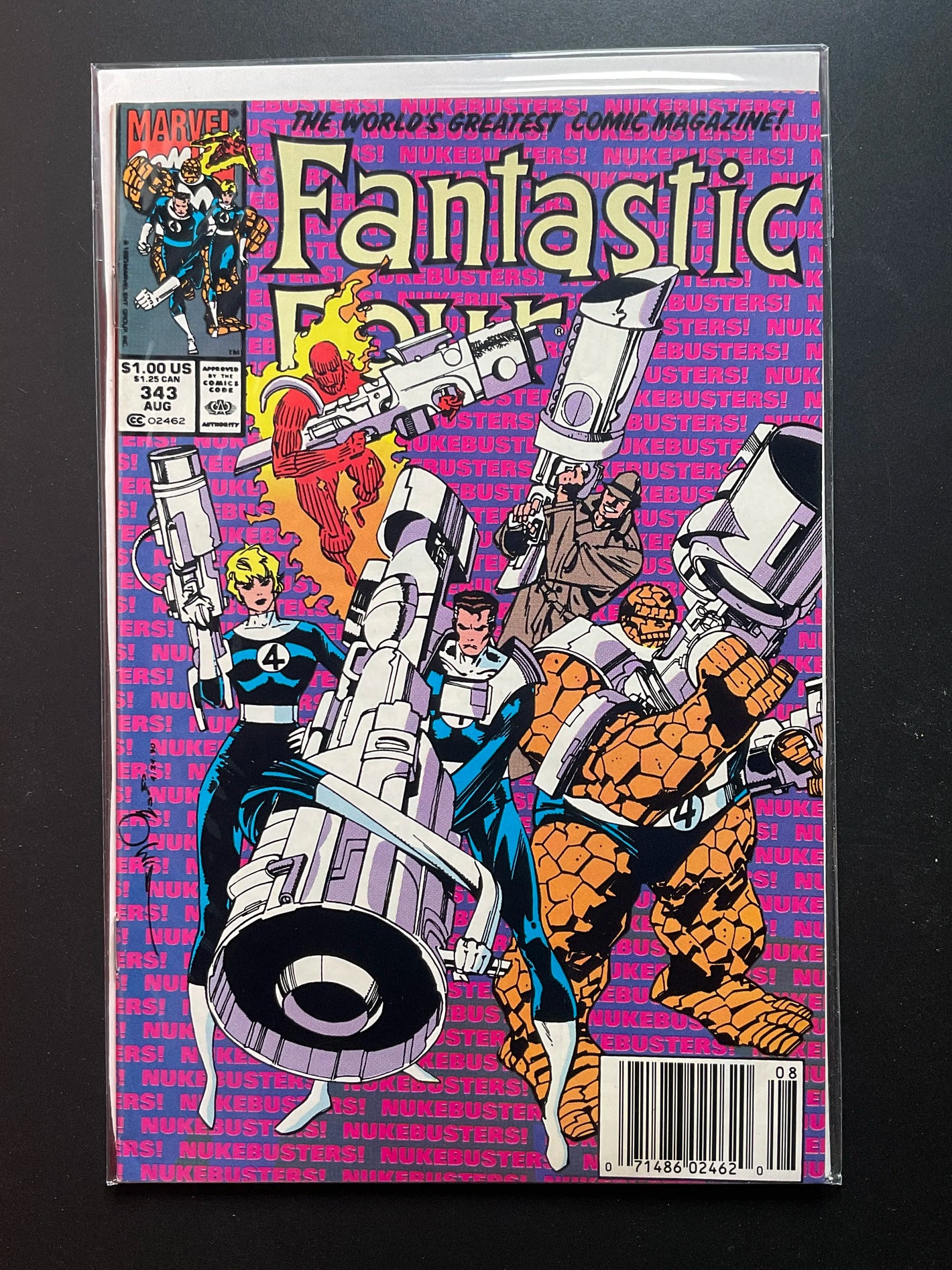 Fantastic Four 343 Marvel Comics August 1990 Nukebusters Cover