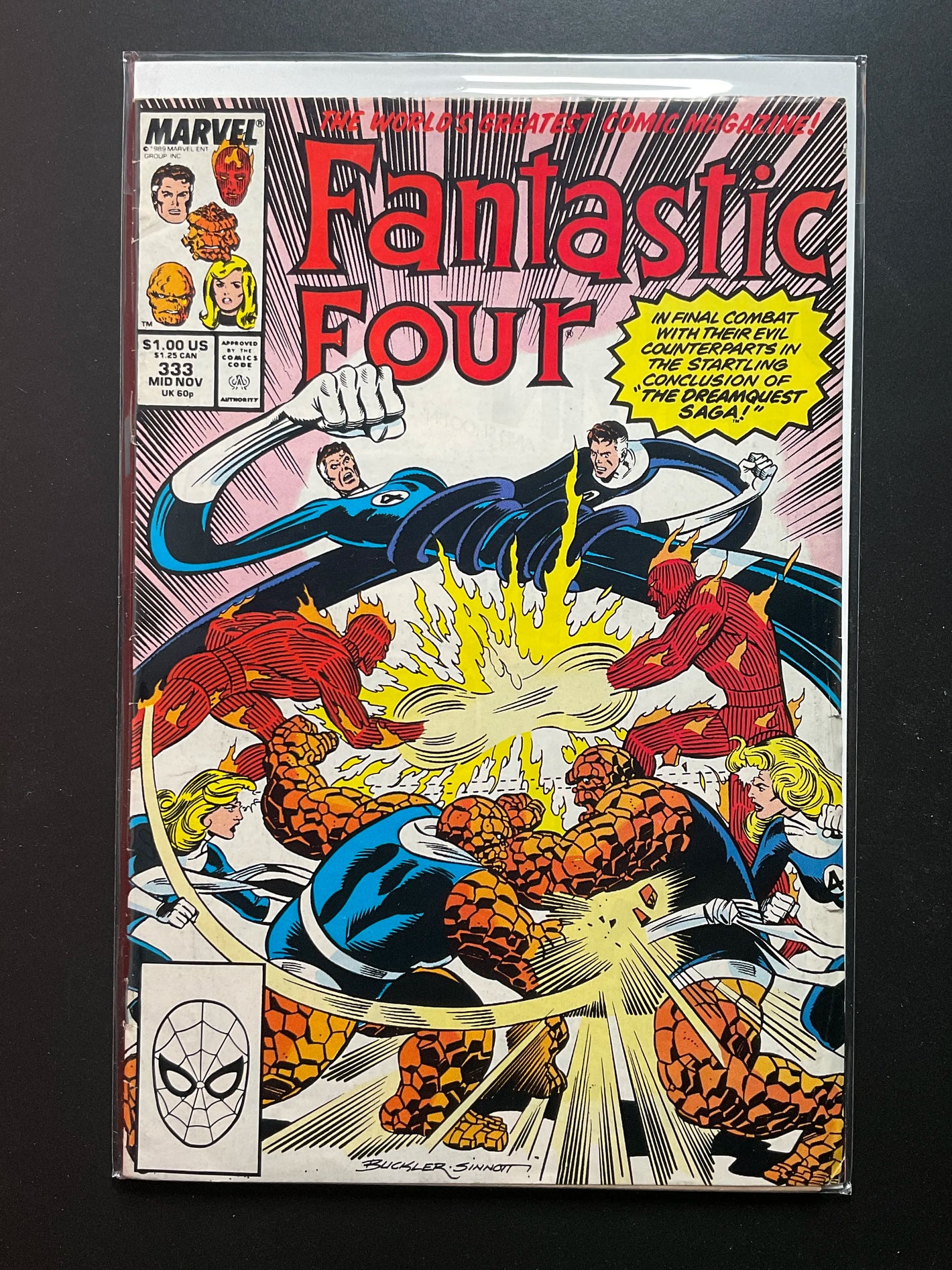 Fantastic Four 333 Marvel Comics Nov 1989 Dreamquest Saga - A