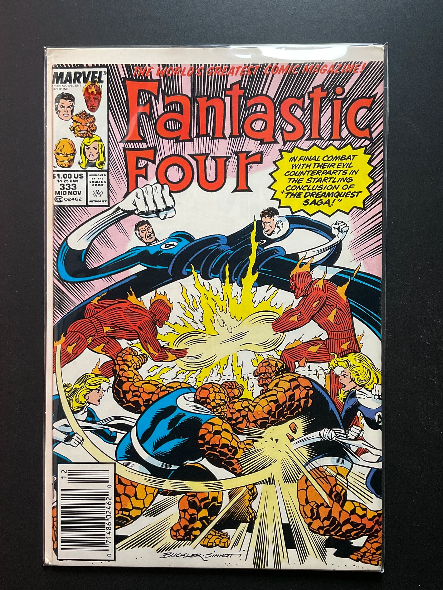 Fantastic Four 333 Marvel Comics Nov 1989 Dreamquest Saga Conclusion - B