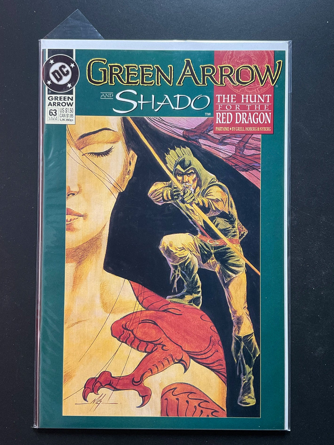Green Arrow 63 DC Comics 1992 The Hunt for the Red Dragon Part One