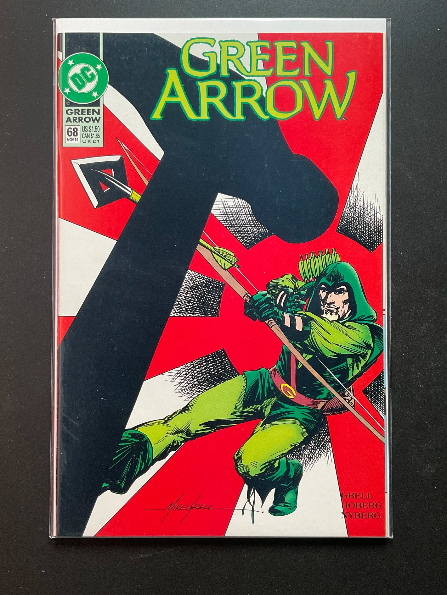 Green Arrow 68 DC Comics Nov 1992 Mike Grell Cover Art