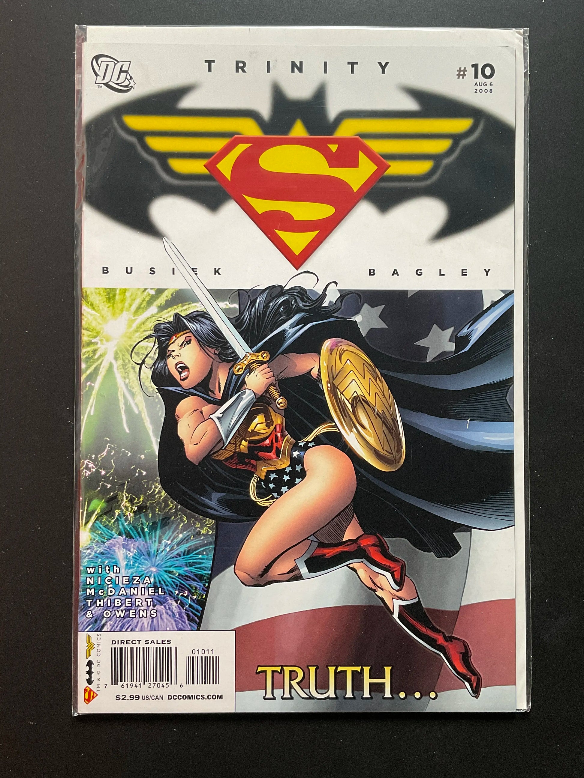 Trinity 10 (2008) DC Comics - Wonder Woman Cover by Busiek Bagley