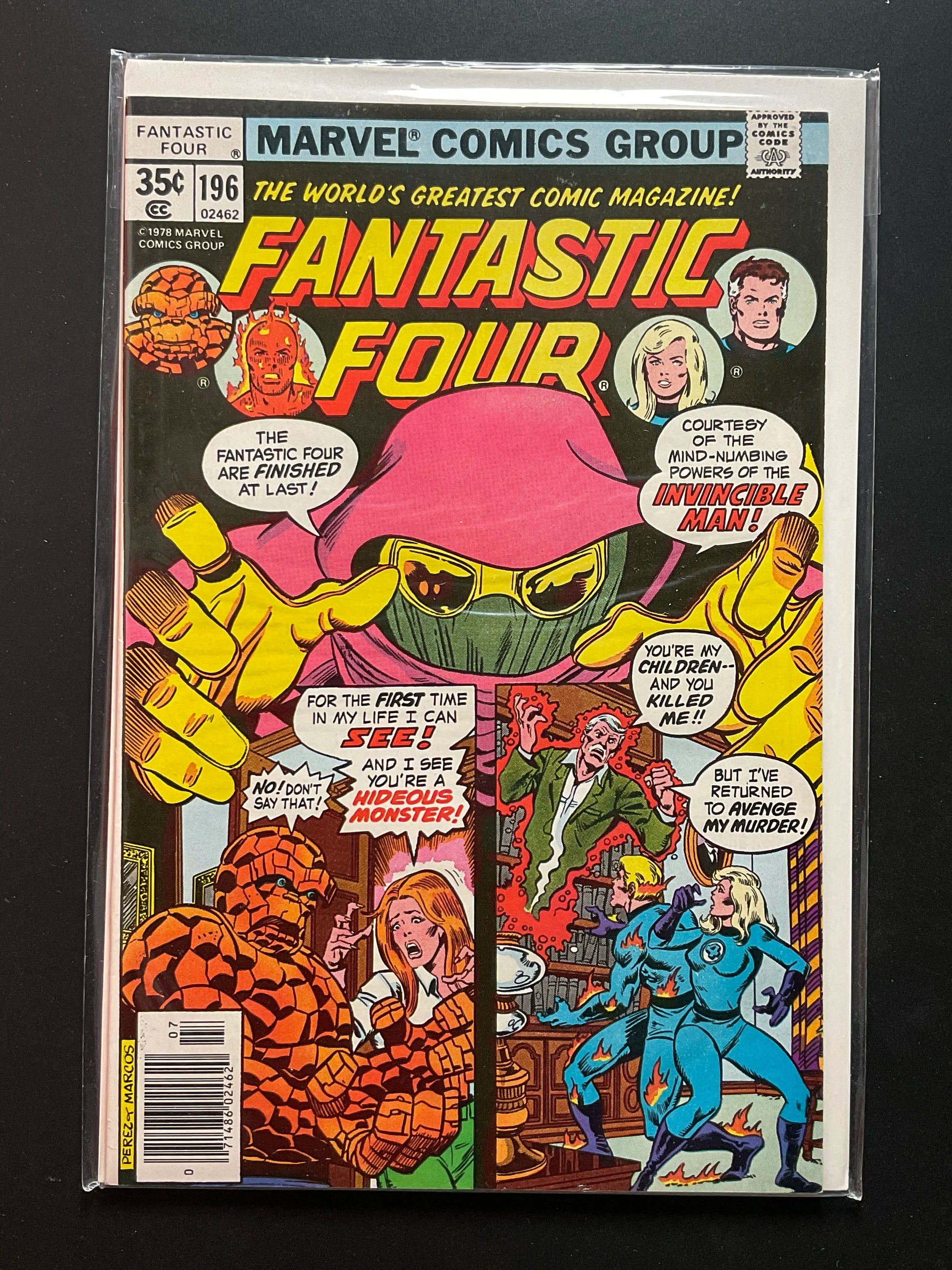 Fantastic Four 196 Marvel Comics 1978 Invincible Man Appearance - C