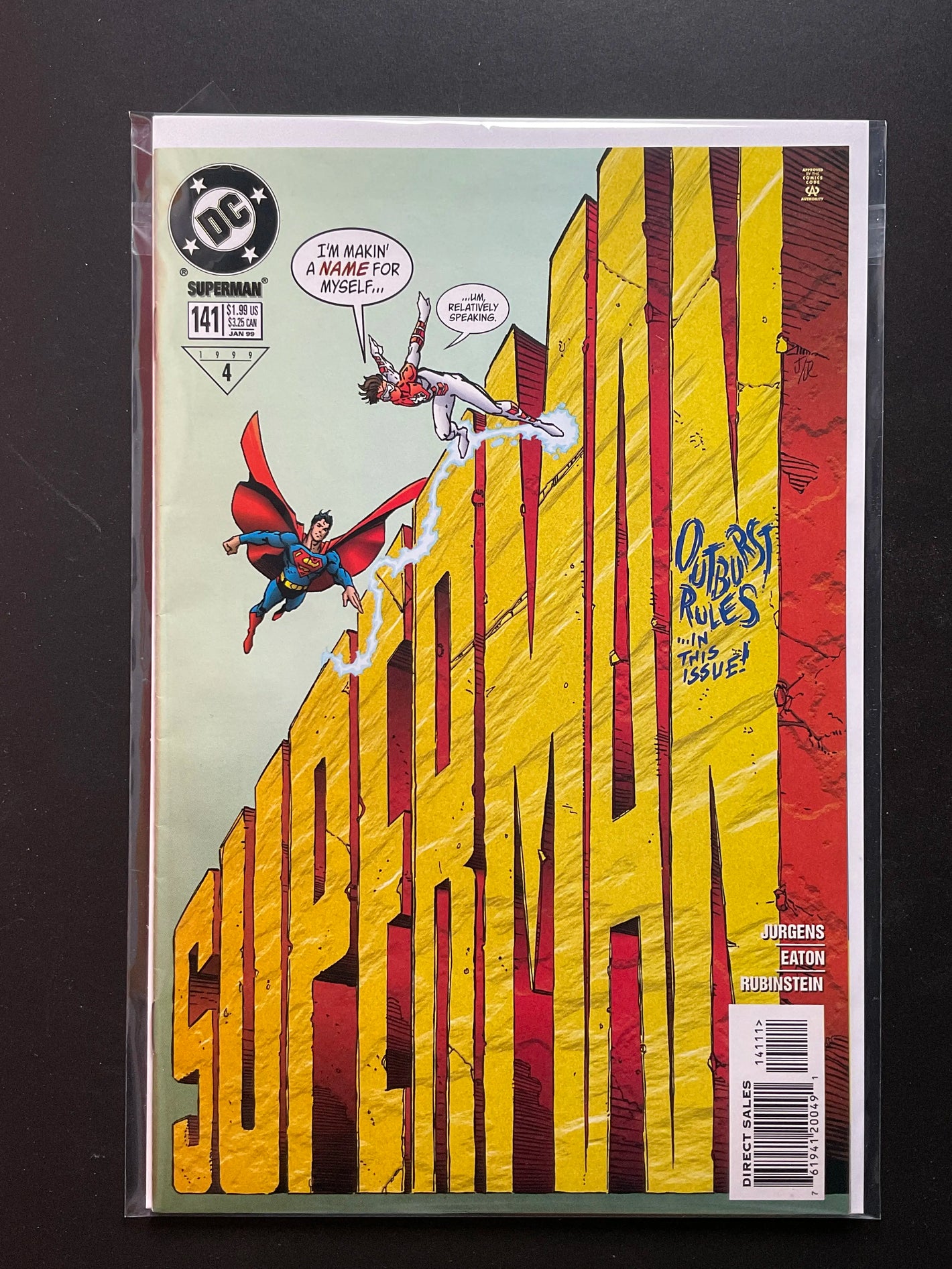 Superman 141 DC Comics 1998 Outburst Rules Cover