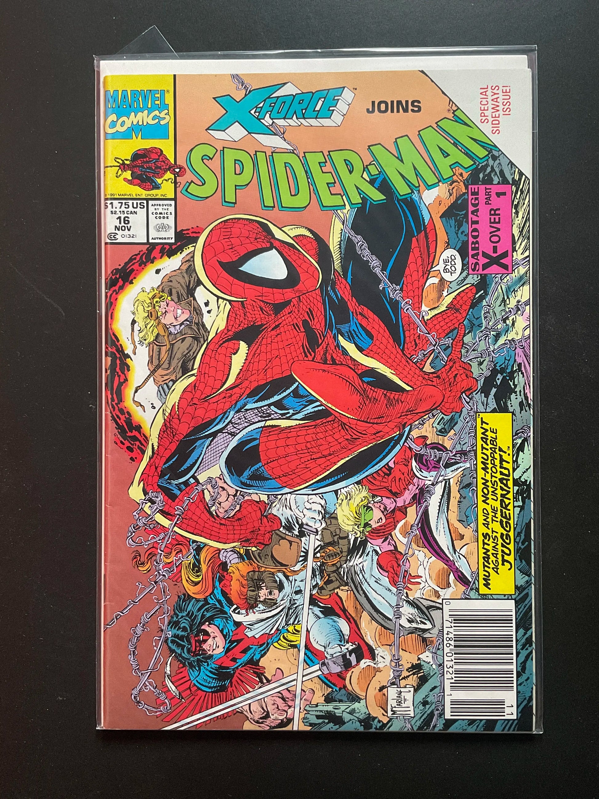 Spider-Man 16 Marvel Comics Nov 1991 X-Force Crossover Special Issue