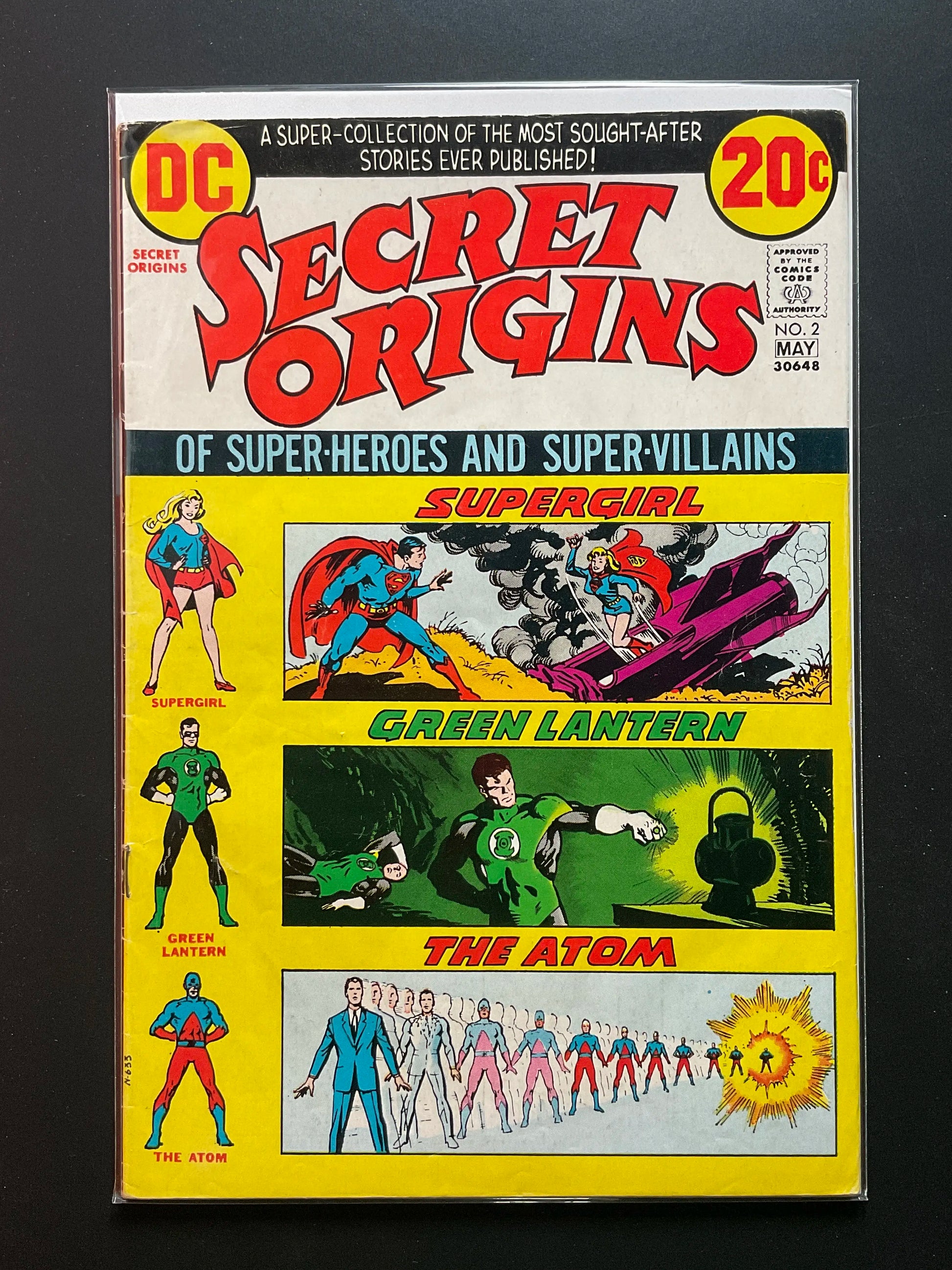 Secret Origins 2 (May 1973) DC Comics - Supergirl, Green Lantern, Atom