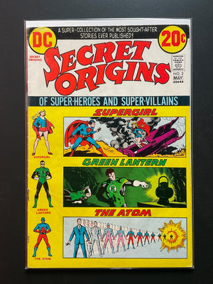Secret Origins 2 (May 1973) DC Comics - Supergirl, Green Lantern, Atom