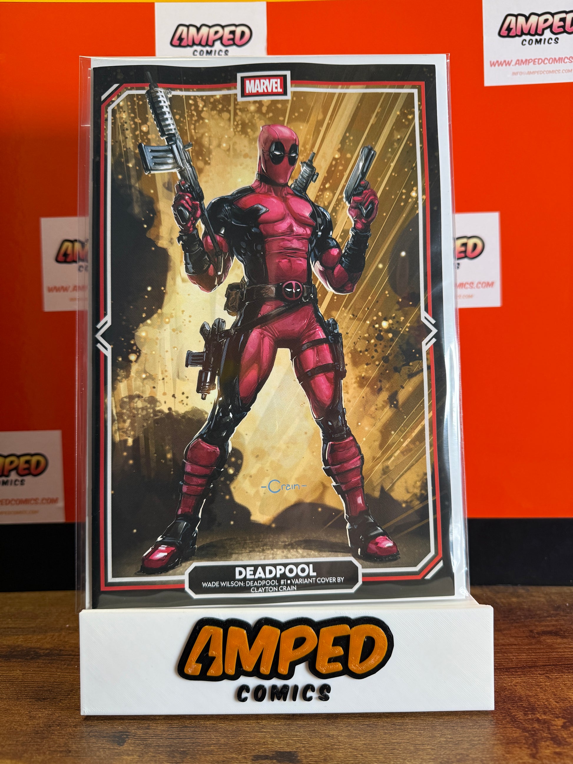 Deadpool 1 Variant Cover by Clayton Crain - Marvel Comics