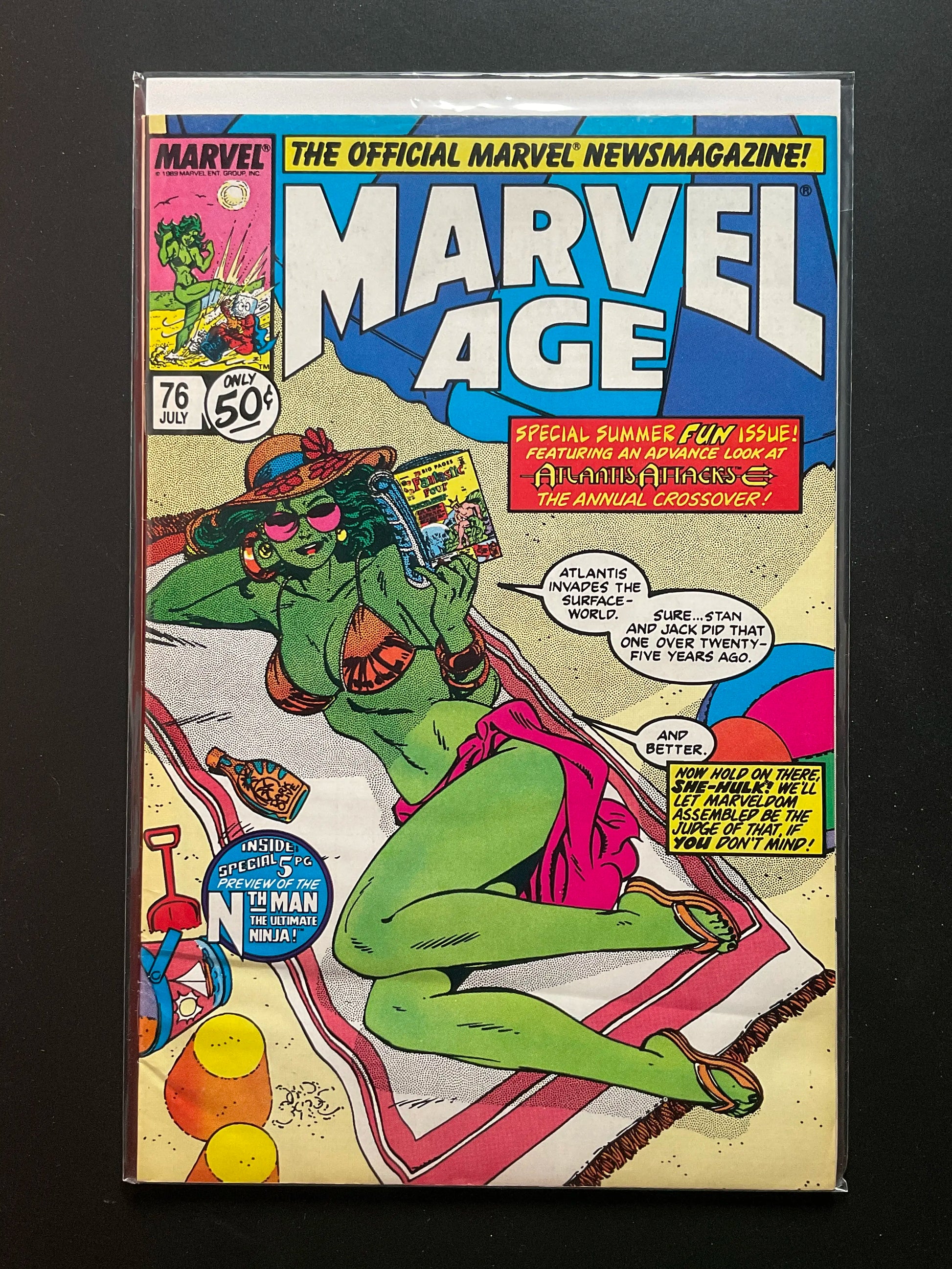 Marvel Age 76 July 1989 - She-Hulk Cover by Kevin Maguire
