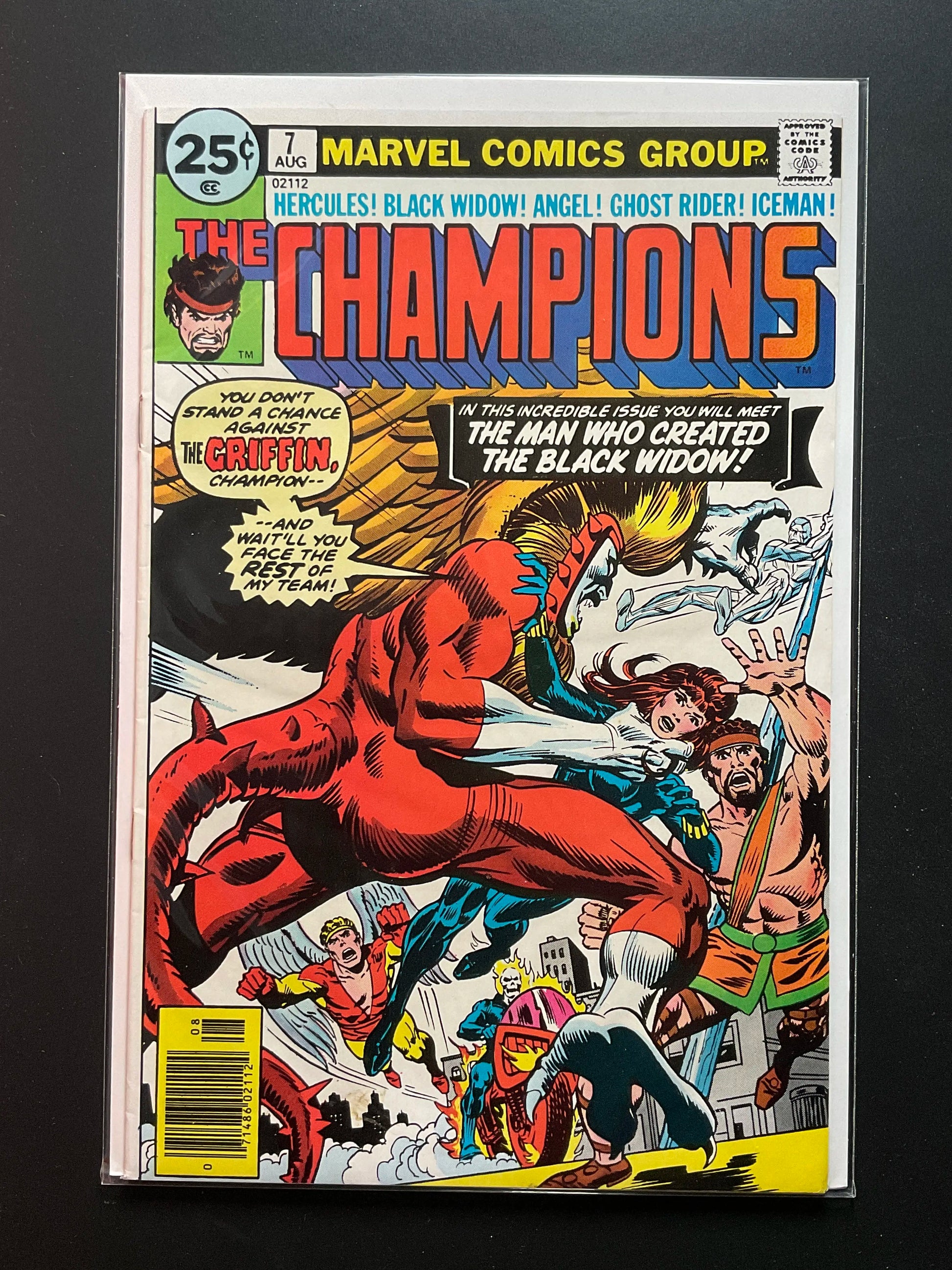 The Champions 7 Marvel Comics Aug 1976 Black Widow Hercules Ghost Rider