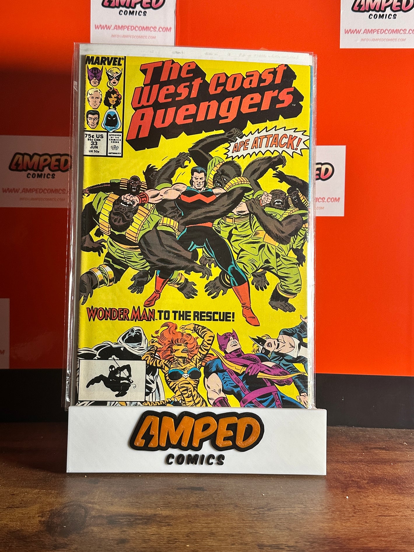 The West Coast Avengers 33 Marvel Comics 1988 Wonder Man Ape Attack