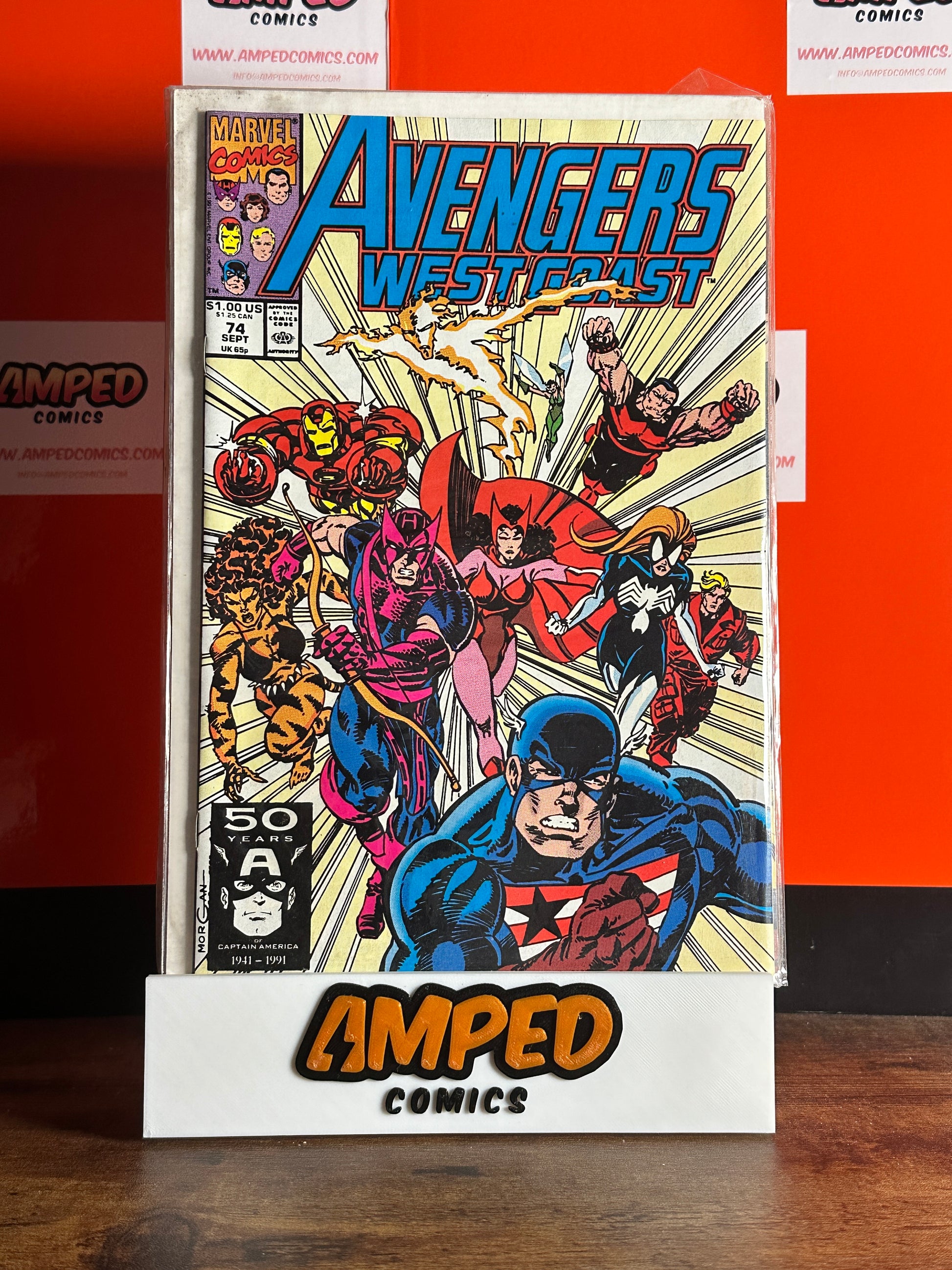 Avengers West Coast 74 Marvel Comics 1991 Captain America Cover
