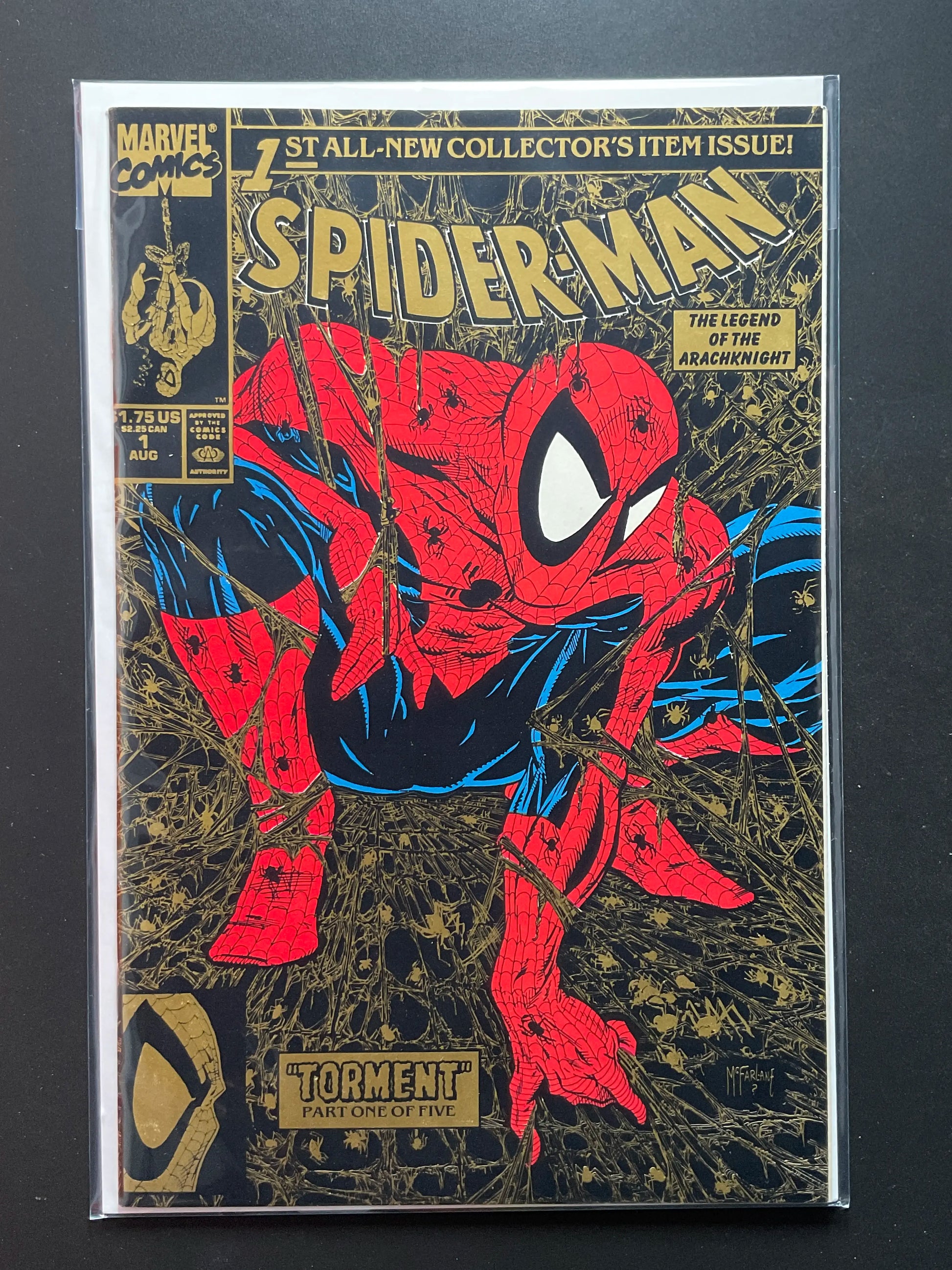 Spider-Man 1 Gold Cover Marvel Comics 1990 Todd McFarlane