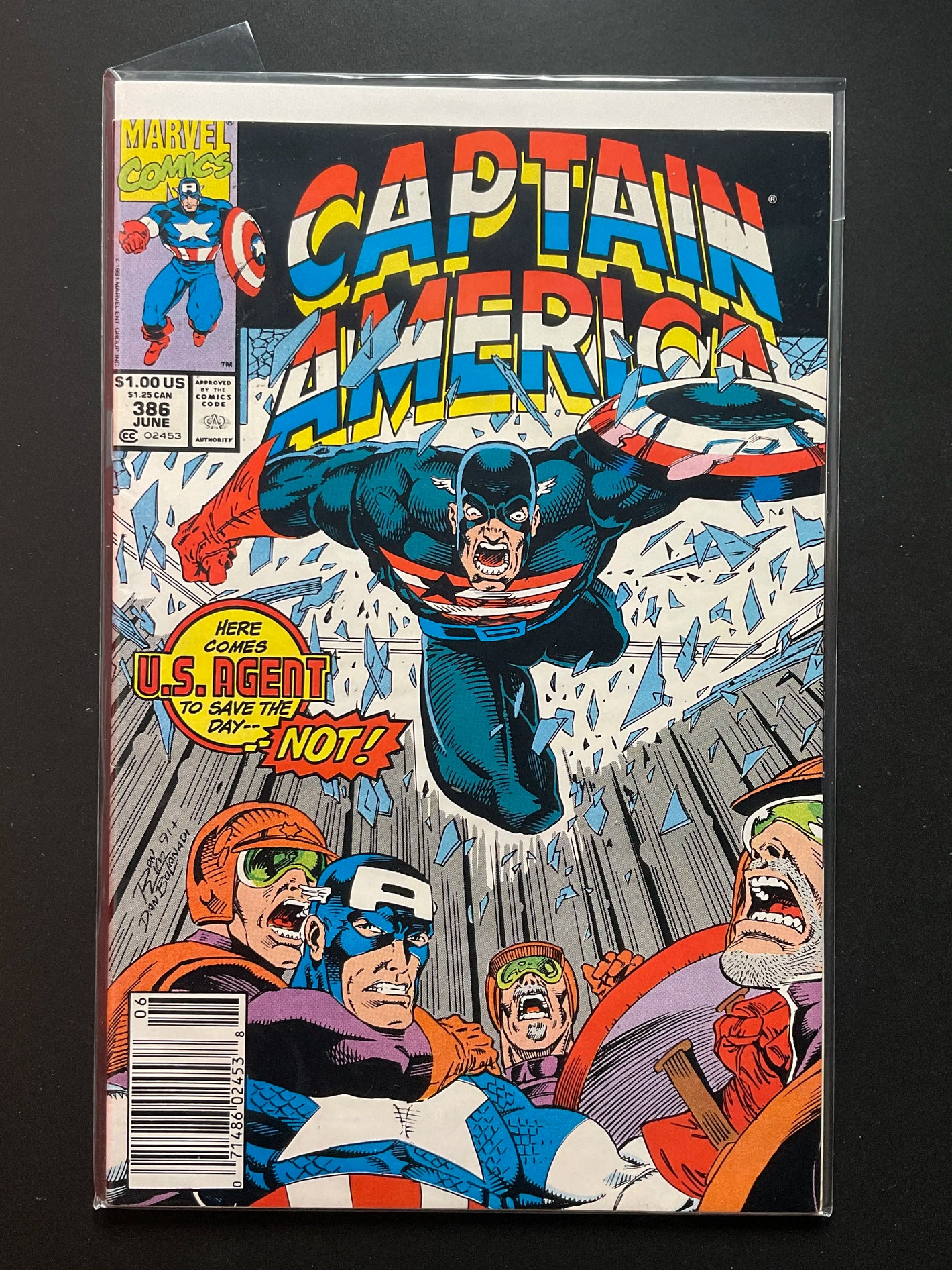 Captain America 386 Marvel Comics June 1991 U.S. Agent Appearance