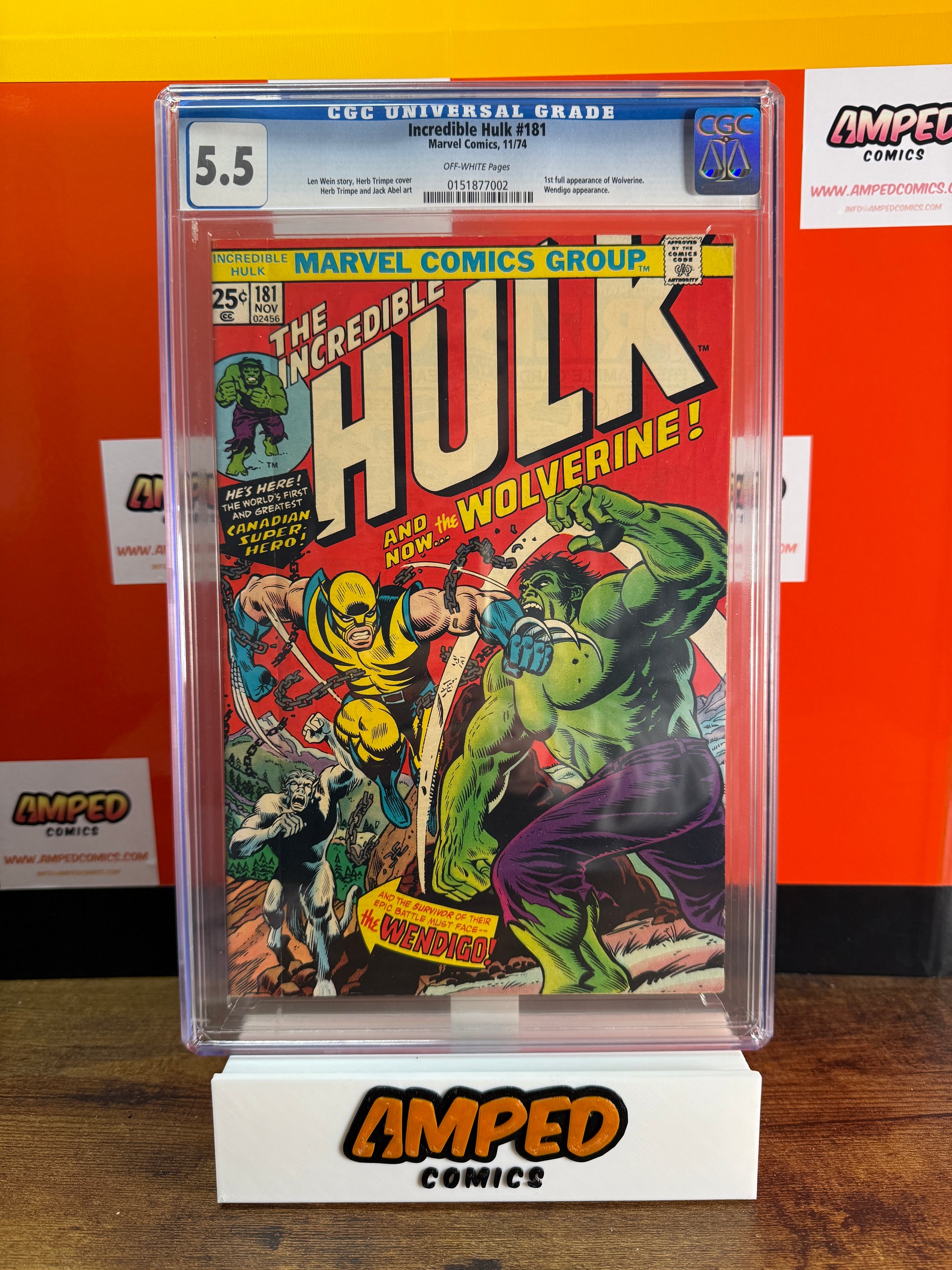 Incredible Hulk 181 CGC 5.5 Marvel 1974 1st Wolverine Appearance