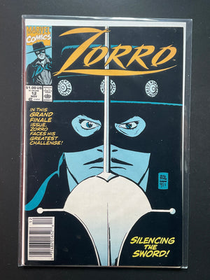 Zorro 12 Marvel Comics Nov 1991 Grand Finale Alex Toth Cover