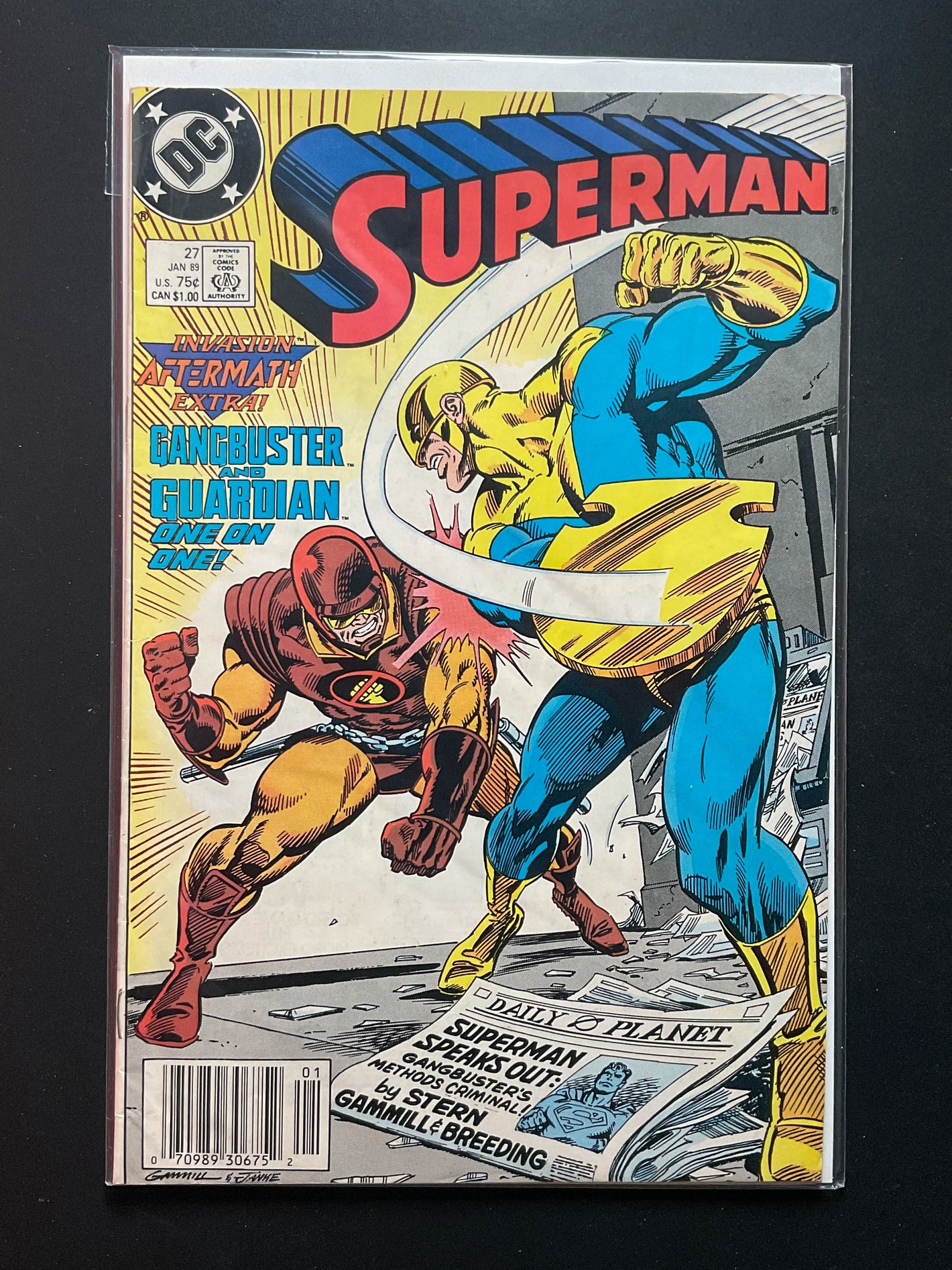 Superman 27 DC Comics Jan 1989 Gangbuster Guardian Appearance