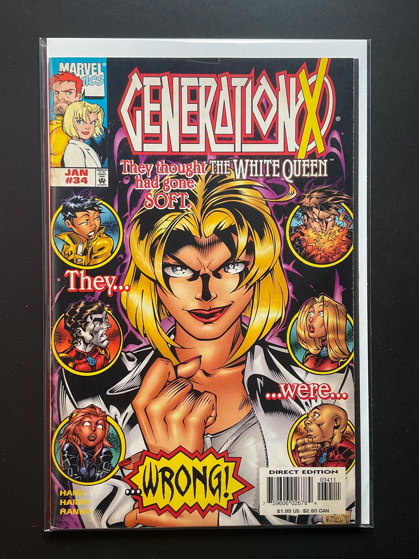 Generation X 34 Marvel Comics Jan 1998 White Queen Cover
