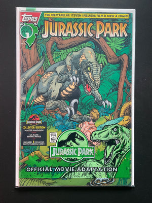 Jurassic Park 1 Official Movie Adaptation Topps 1993 Polybagged