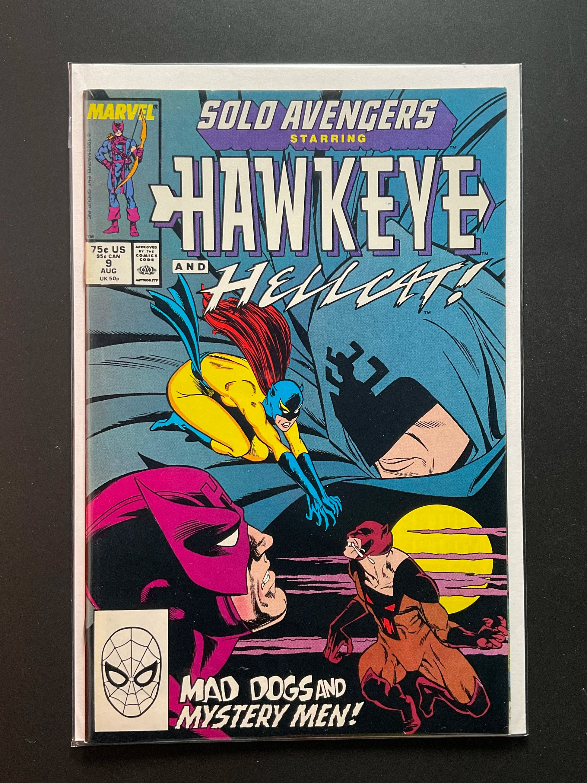 Solo Avengers 9 Marvel Comics Aug 1988 Hawkeye Hellcat