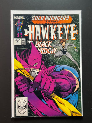 Solo Avengers Starring Hawkeye 7 Marvel 1987 Hawkeye Black Widow