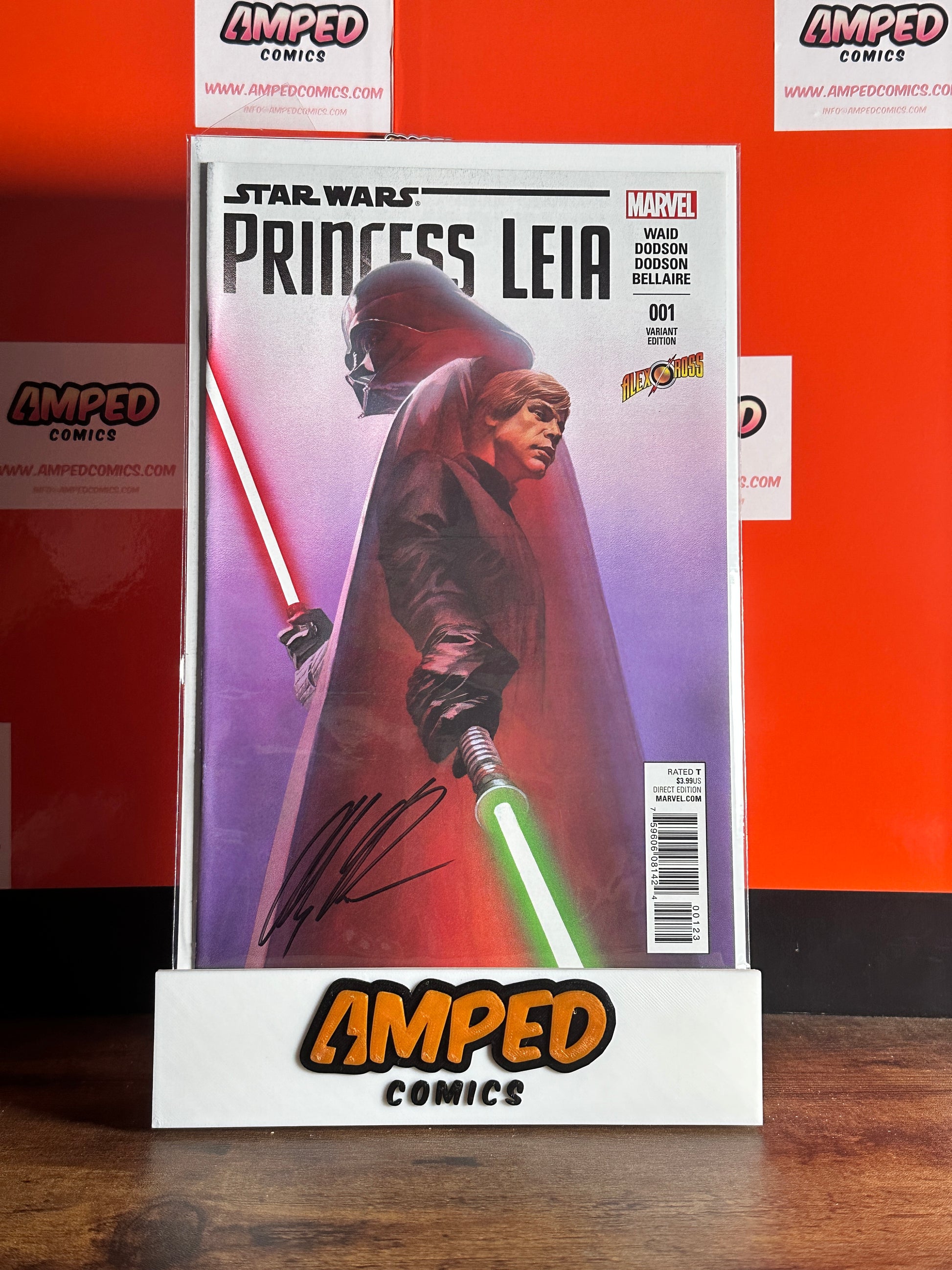STAR WARS PRINCESS LEIA #1 ALEX ROSS SIGNED STORE EXCLUSIVE W/COA